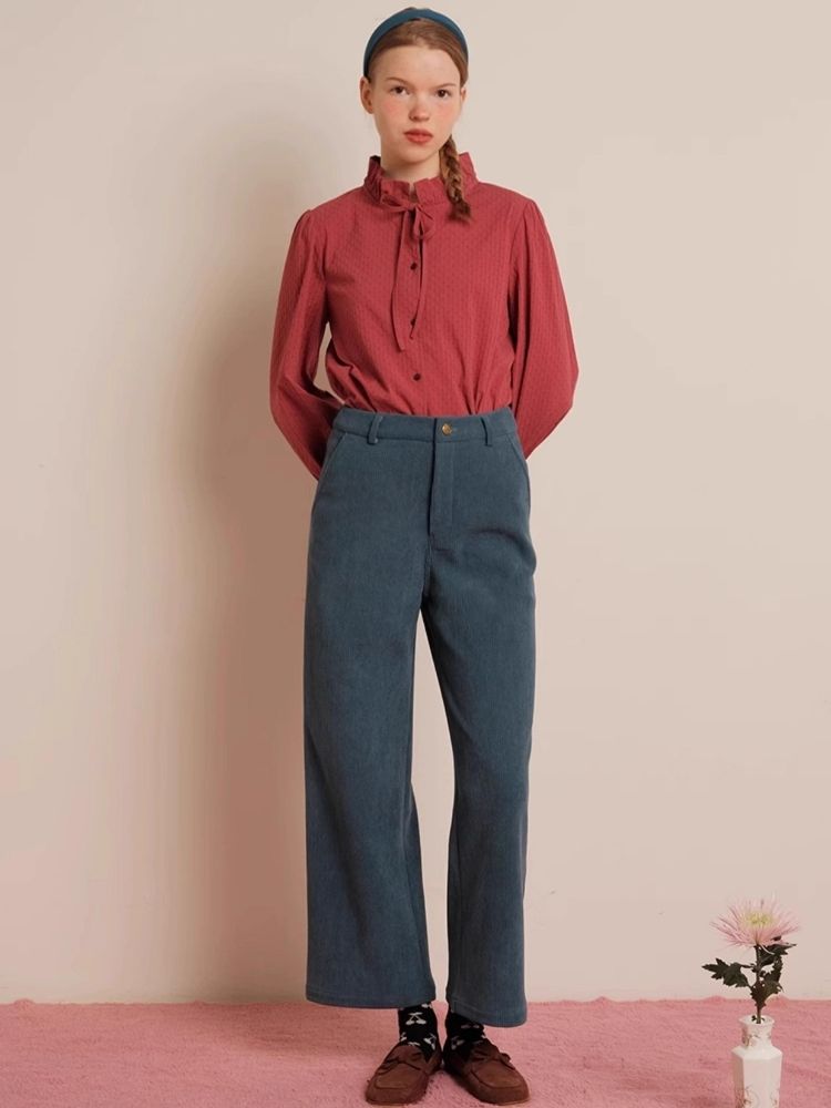 Textured Blush Plum Long Sleeve Shirt【s0000006464】