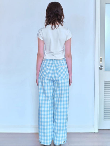 Clash Plaid Long Pants【s0000007053】