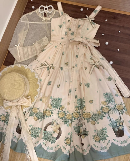 DreamWhale - Floral and Bird Series - Classic Lolita JSK Suit Floral Print Dress