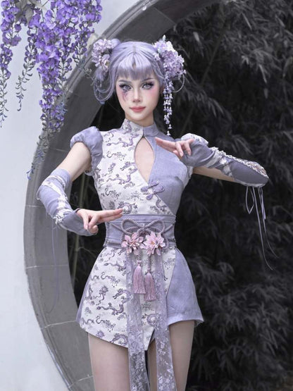 Dragon Pattern Chinese Dress & Ribbon Flower Girdle【s0000009041】