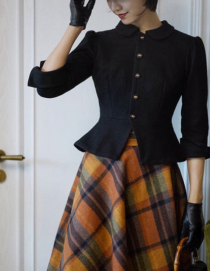 Black lady classical short jacket