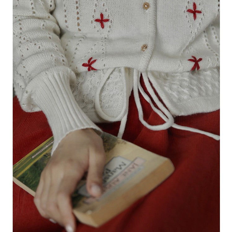 nordic girl embroidery cardigan