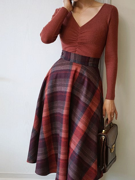 Modern vintage plaid skirt