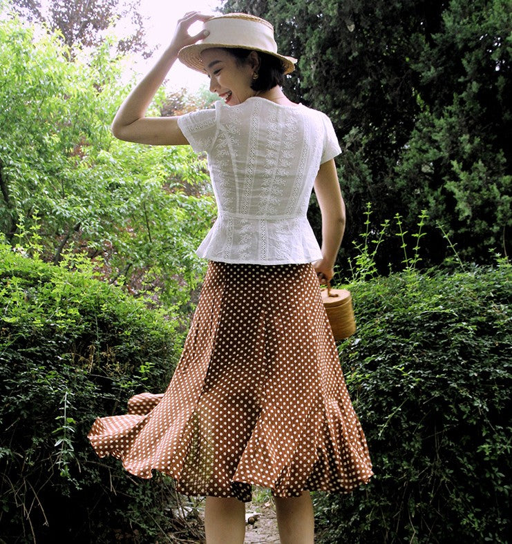 white embroidered classic blouse