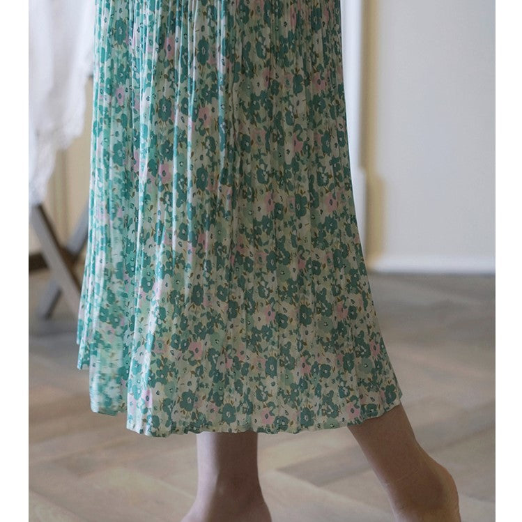 Secret garden pleated long skirt