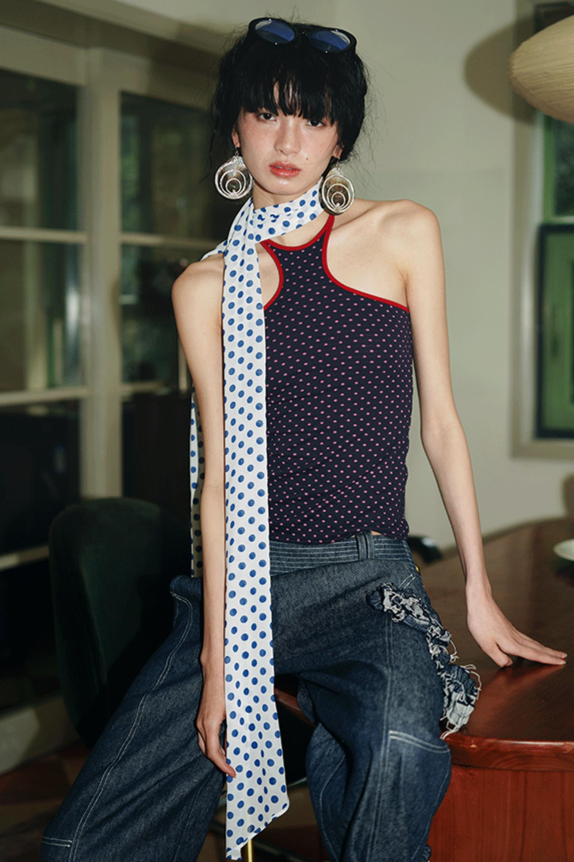 Vintage Dual-Sided Color Knit Tank Top