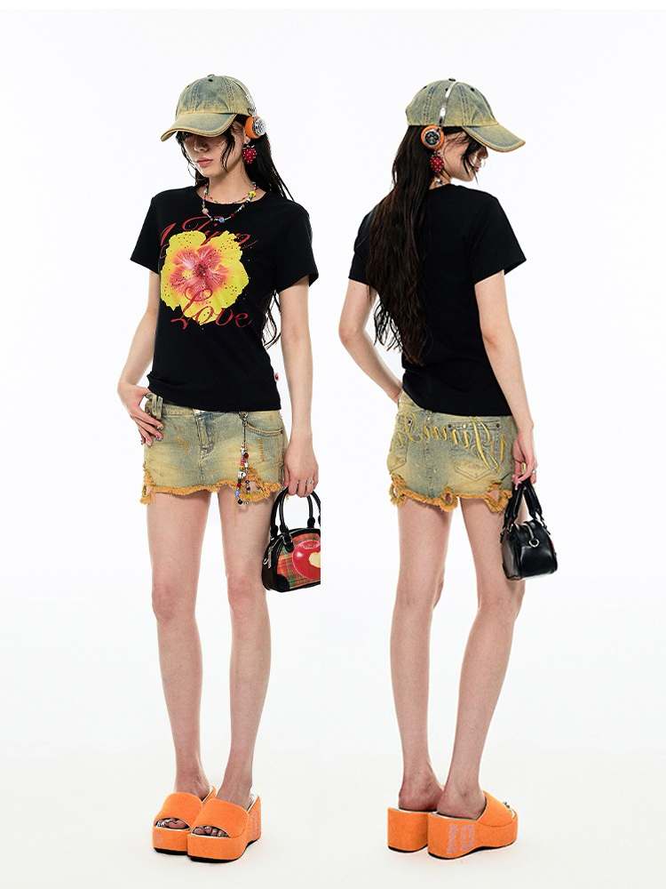 Summer Fruit Printed Loose T-Shirt【s0000009137】