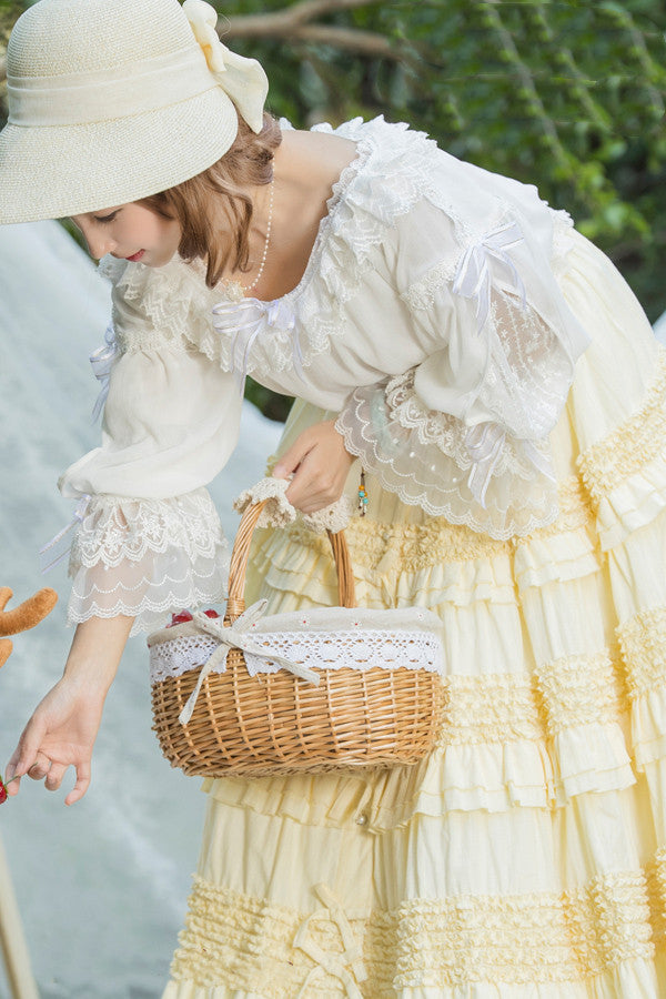 Boguta - Heidi Series - Classic Lace Puff Sleeves Blouse