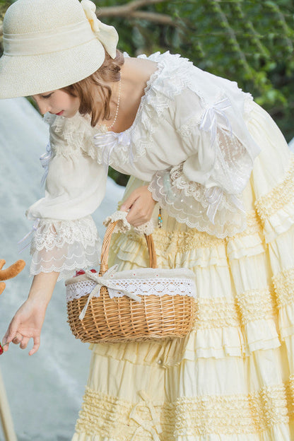 Boguta - Heidi Series - Classic Lace Puff Sleeves Blouse