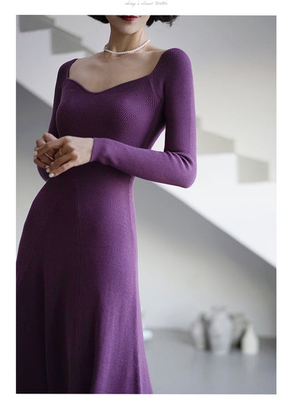 Lady's slim knit dress