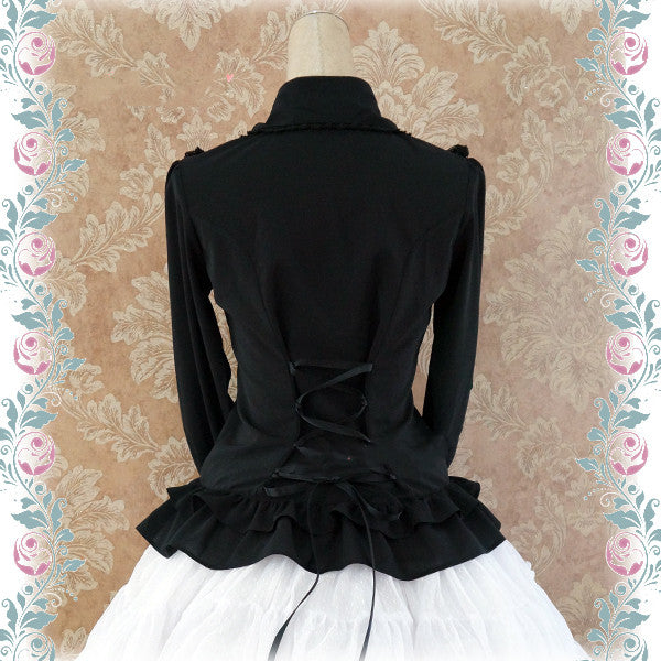 Strawberry Witch - Elegant Lace-Up Back Lolita Blouse