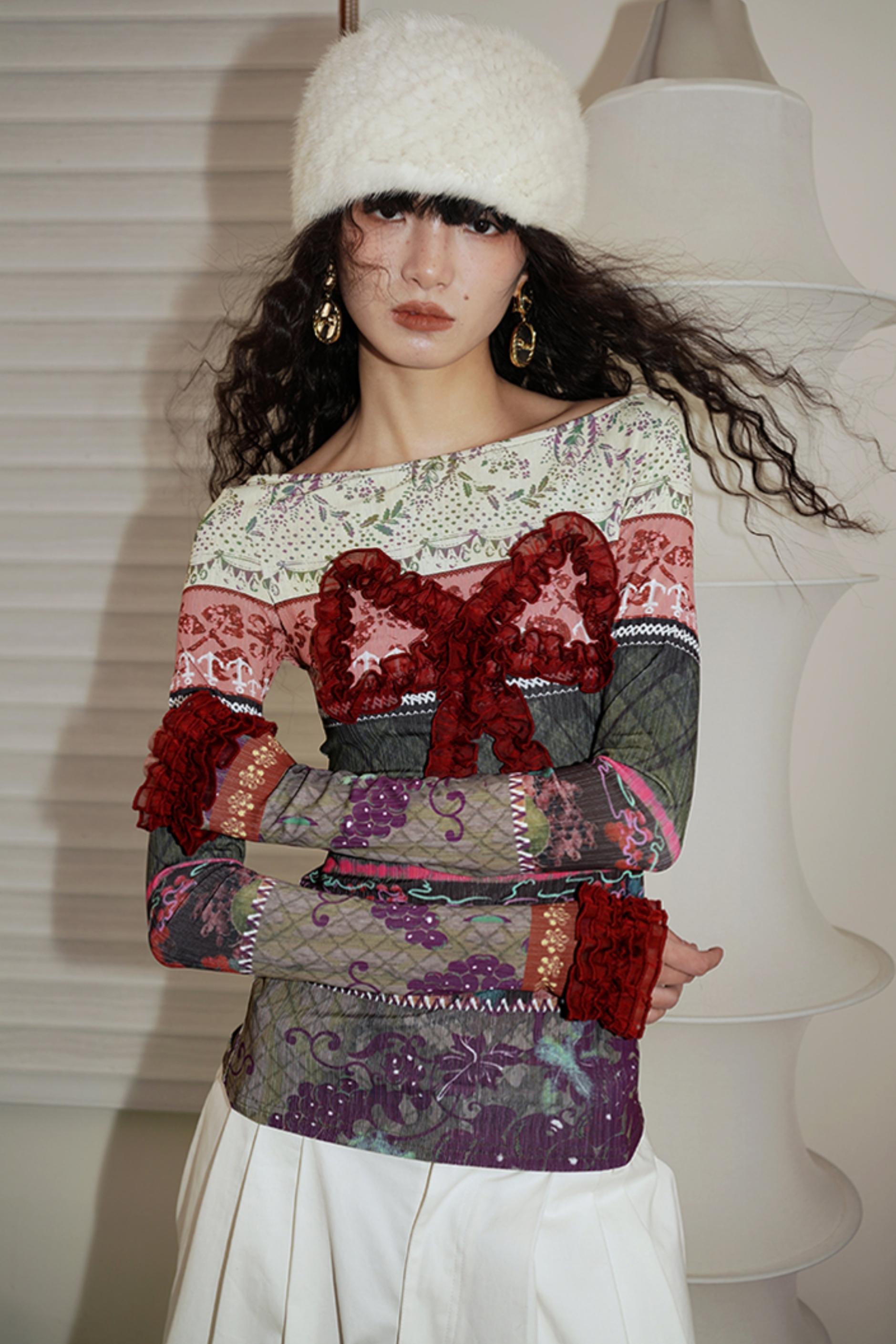 Retro Christmas Bow Collage Tee