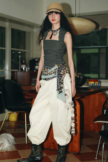 Sleeveless Tartan Vest