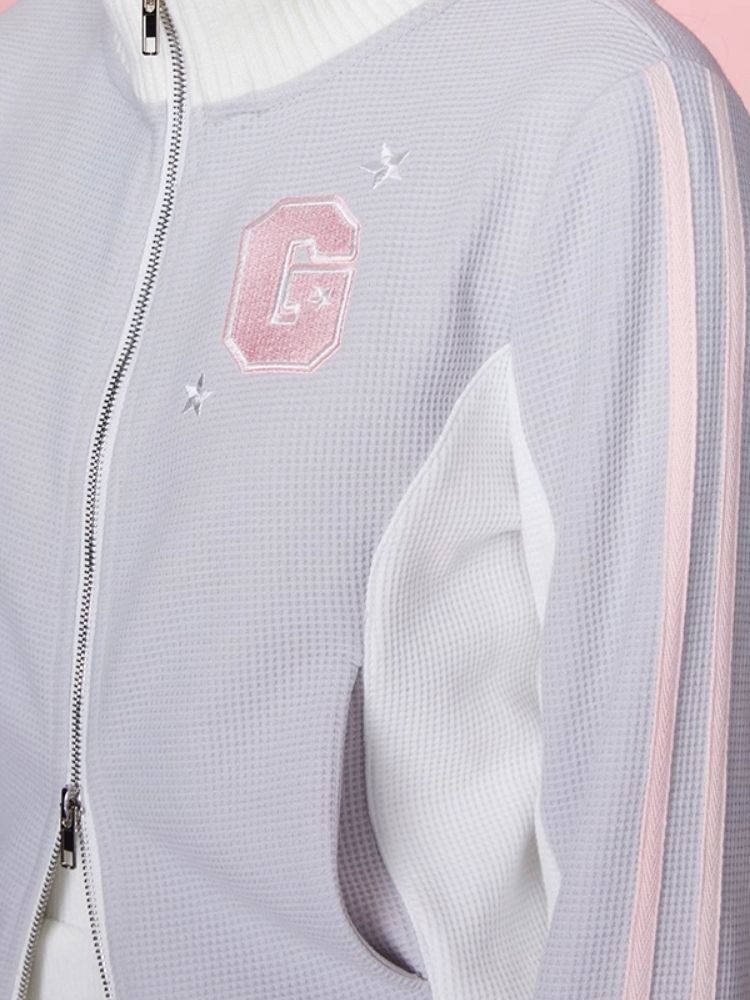 Stand Up Neck Top Double Zipper Sweatshirt【s0000006345】