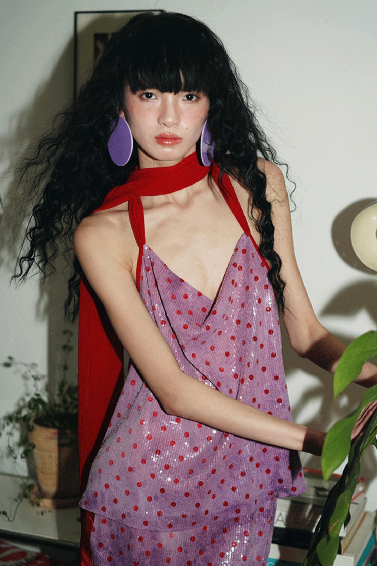 Sequin Dot Backless Resort Skirt Set-Up