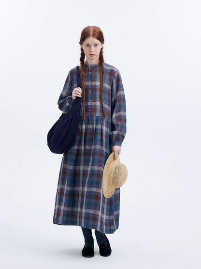 Plaid Long Sleeve Dress【s0000007953】