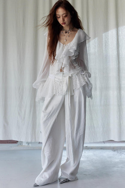Airy Andromeda Style White Blouse