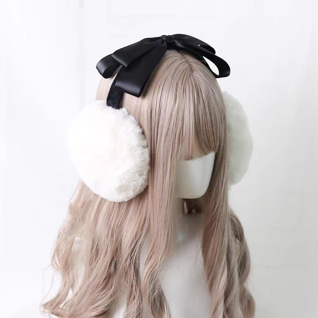 Xiaogui - Winter Lolita Earmuff Bow Plush Earmuff Ear Protector