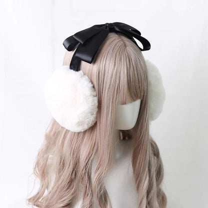 Xiaogui - Winter Lolita Earmuff Bow Plush Earmuff Ear Protector