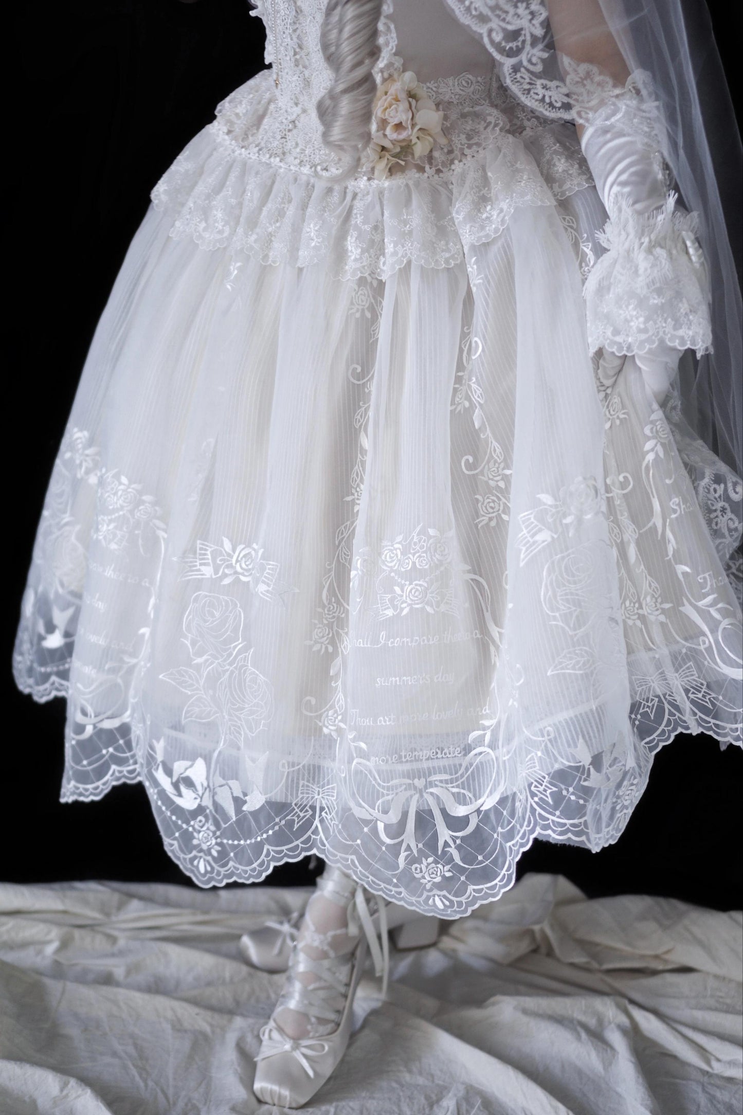 AuroraBorealis - Moonshadow - Gorgeous Wedding Lolita Dress Set Embroidered JSK SK and Bodice