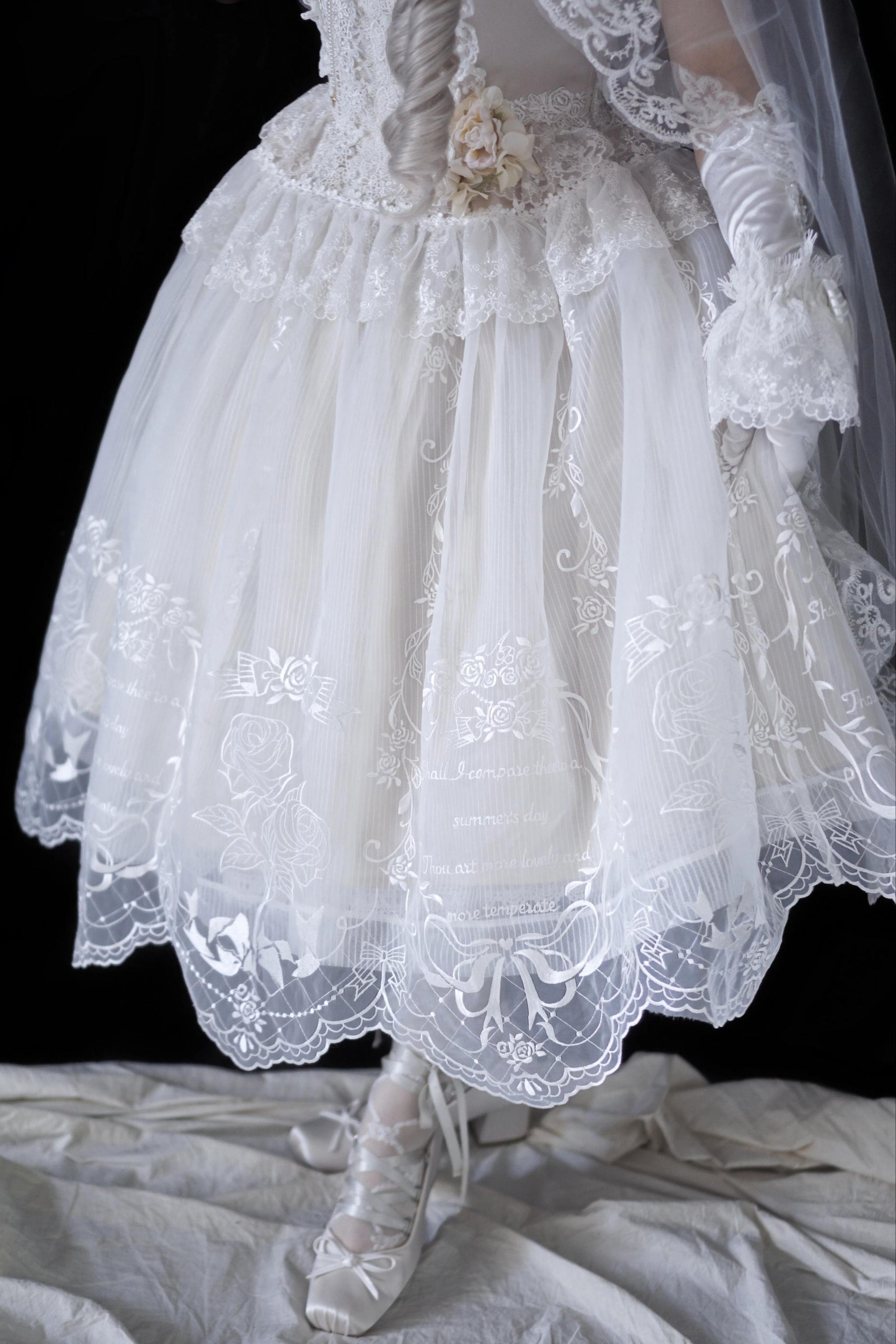 AuroraBorealis - Moonshadow - Gorgeous Wedding Lolita Dress Set Embroidered JSK SK and Bodice