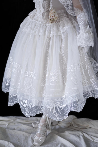 AuroraBorealis - Moonshadow - Gorgeous Wedding Lolita Dress Set Embroidered JSK SK and Bodice