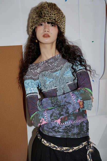 Retro Christmas Bow Collage Tee