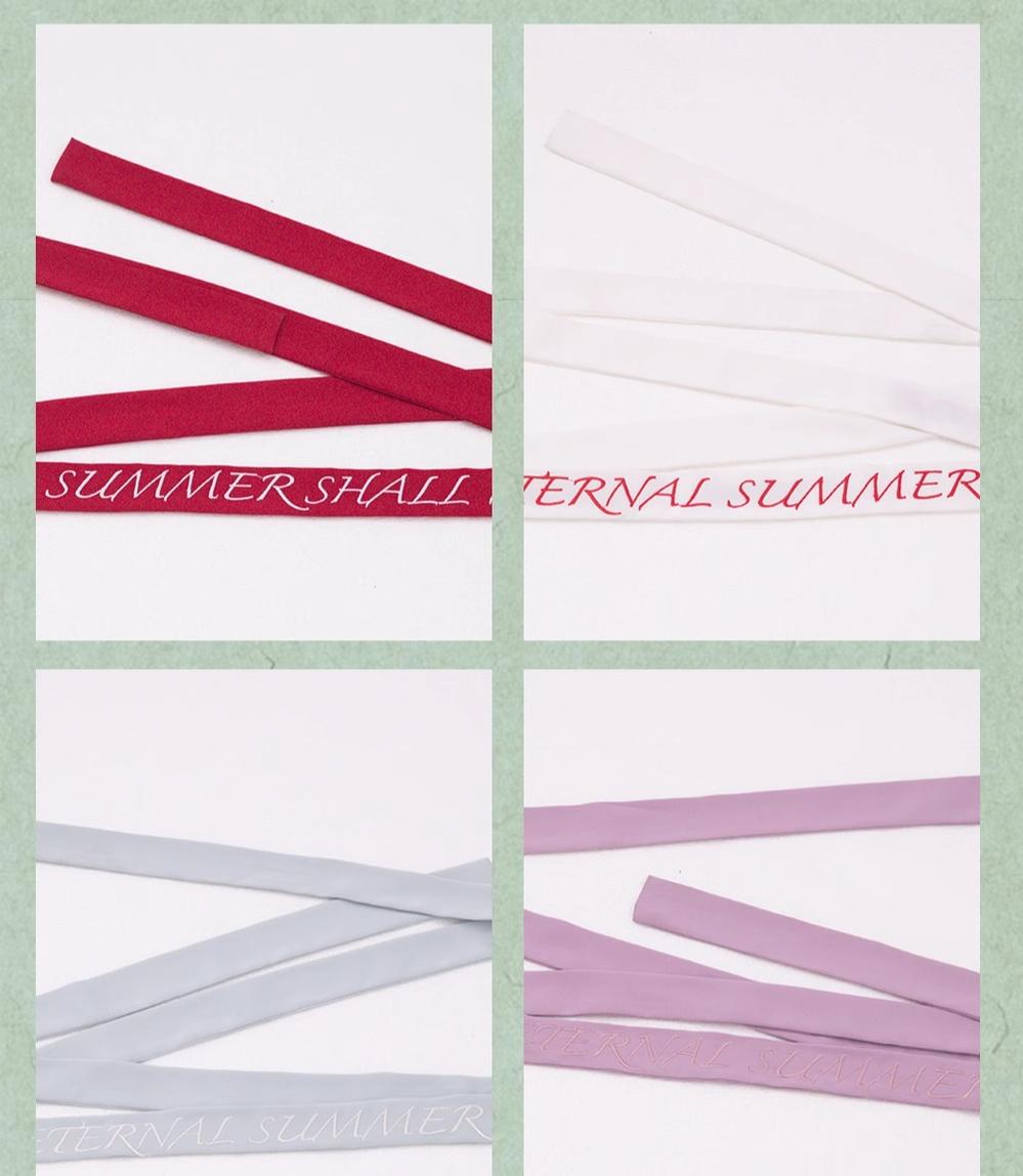 ZJstory - Sonnet Summer - Sweet Lolita Accessory Set Bow KC Hairband Waist Tie