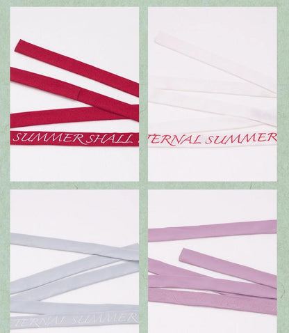 ZJstory - Sonnet Summer - Sweet Lolita Accessory Set Bow KC Hairband Waist Tie