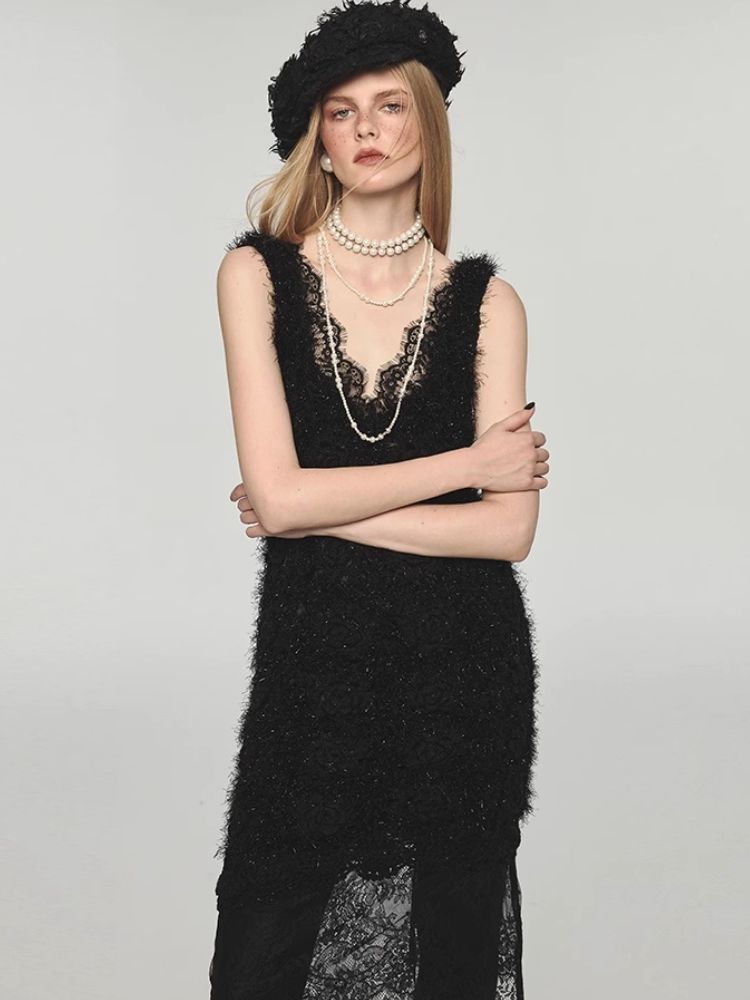 V-neck suspender dress【s0000004154】