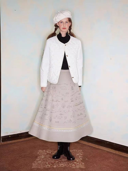 Floral Heart Quilted Cotton Jacket【s0000005932】