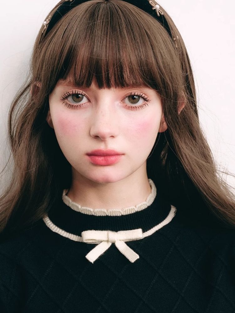 French Chambray Sweater Top Knit Bottoms【s0000004445】