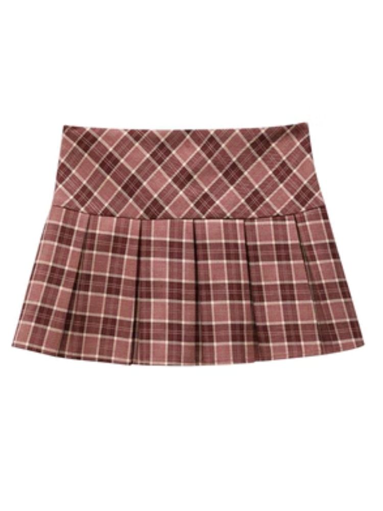 Retro plaid bustier pleated skirt【s0000004960】