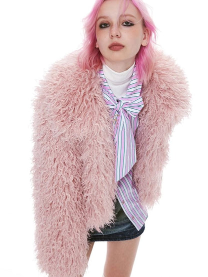 Stripe Pink Green Embroidered Shirt【s0000004971】