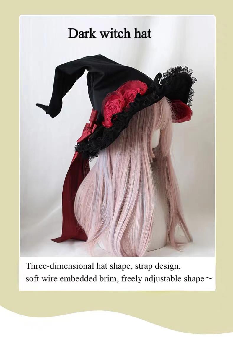 Xiaogui - Halloween Gothic Lolita Witch Hat Bow Velvet BNT