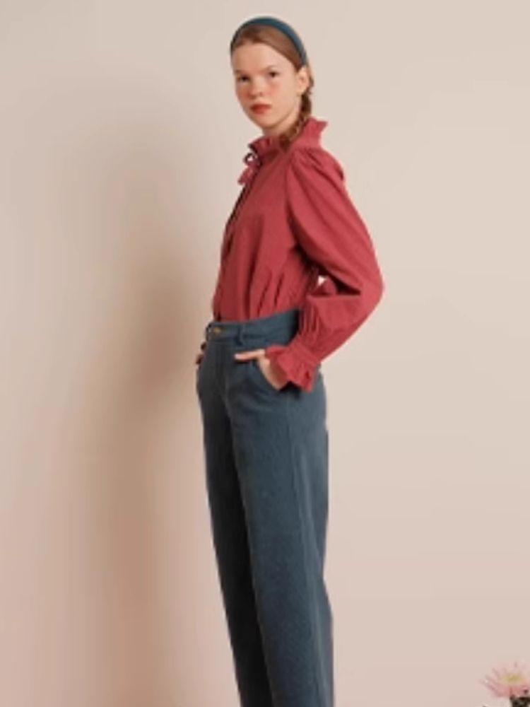 Textured Blush Plum Long Sleeve Shirt【s0000006464】