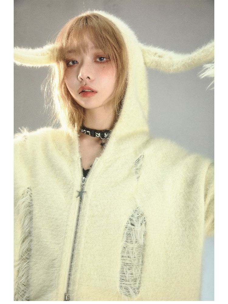 Hooded Knit Cardigan Slouchy Jacket【s0000004626】