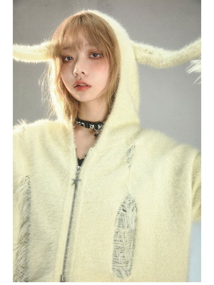 Hooded Knit Cardigan Slouchy Jacket【s0000004626】