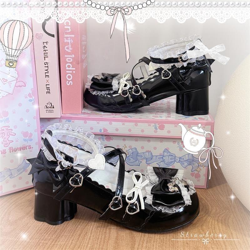 The Season of Booming Flowers - Showa Dreamland - Sweet Lolita Heels, Cute Claw-Shaped Heels