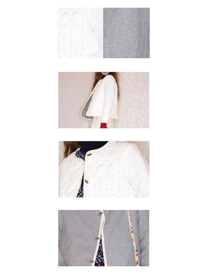 Floral Heart Quilted Cotton Jacket【s0000005932】