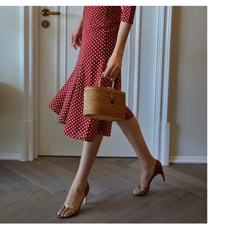 Italian lady's polka dot dress