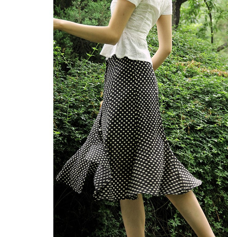 Countess Polka Dot Fishtail Skirt