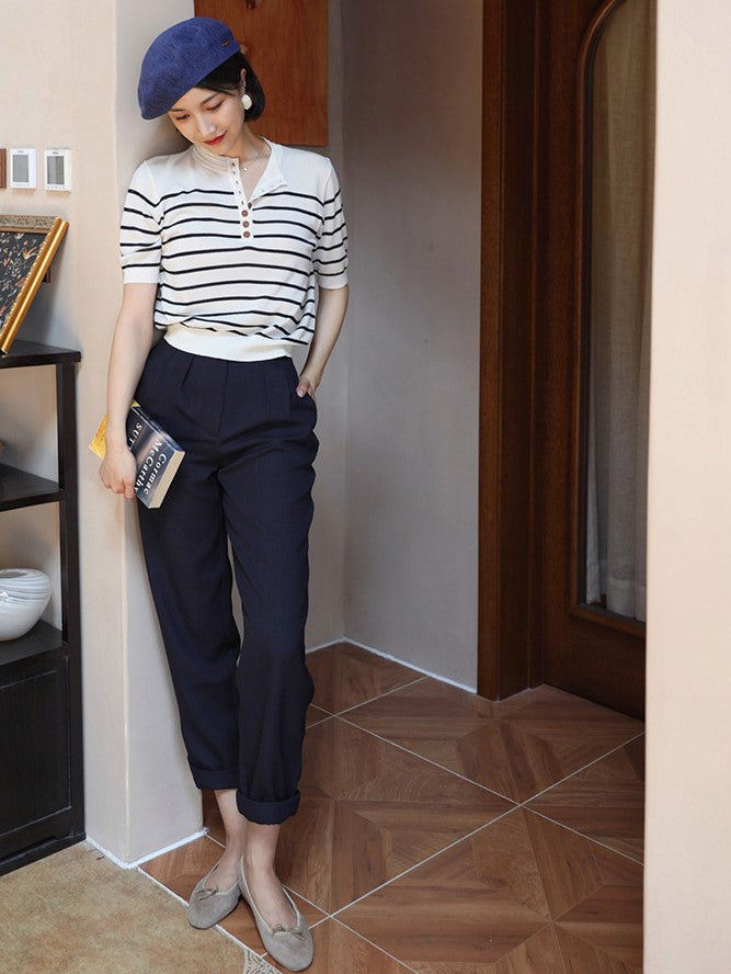 Lady High Waist Vintage Pants