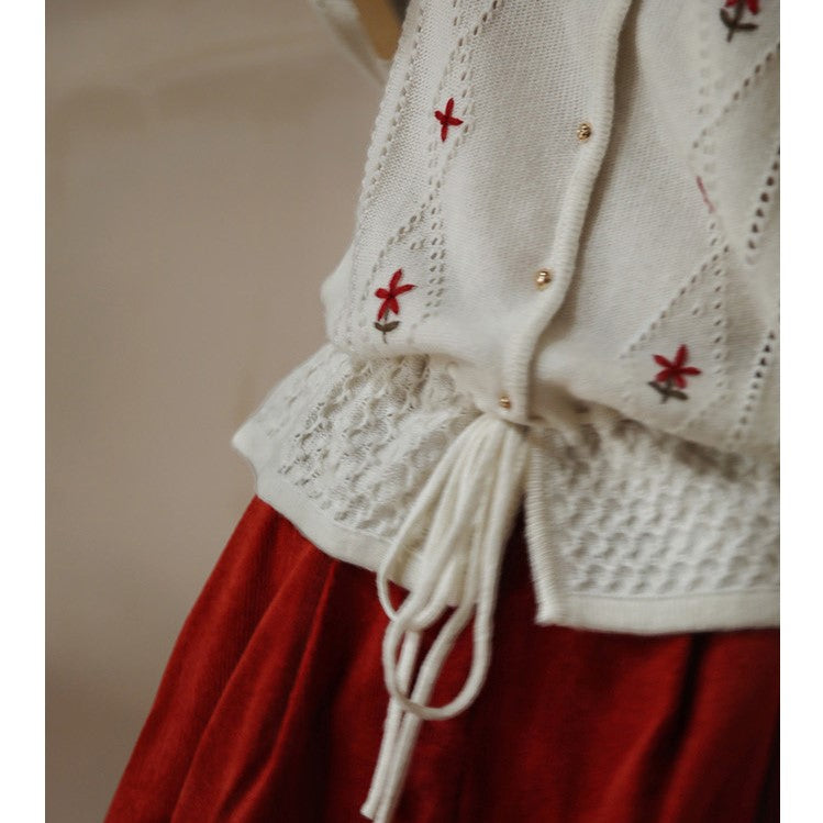 nordic girl embroidery cardigan