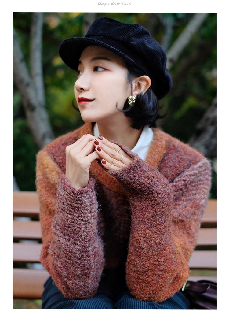 color gradation knit sweater