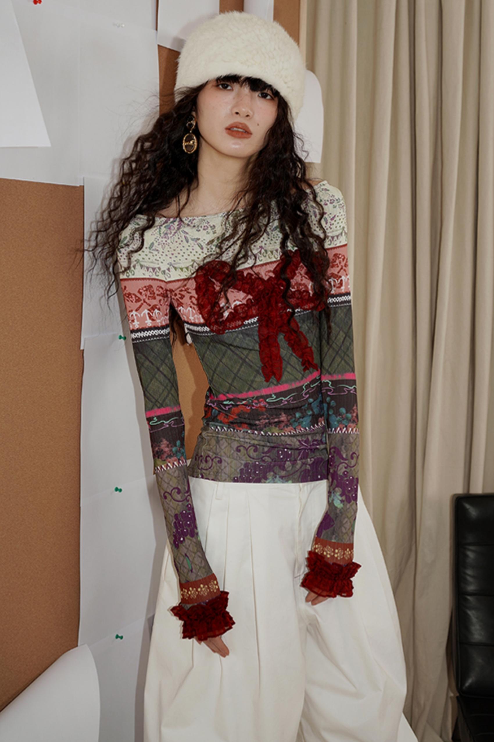 Retro Christmas Bow Collage Tee