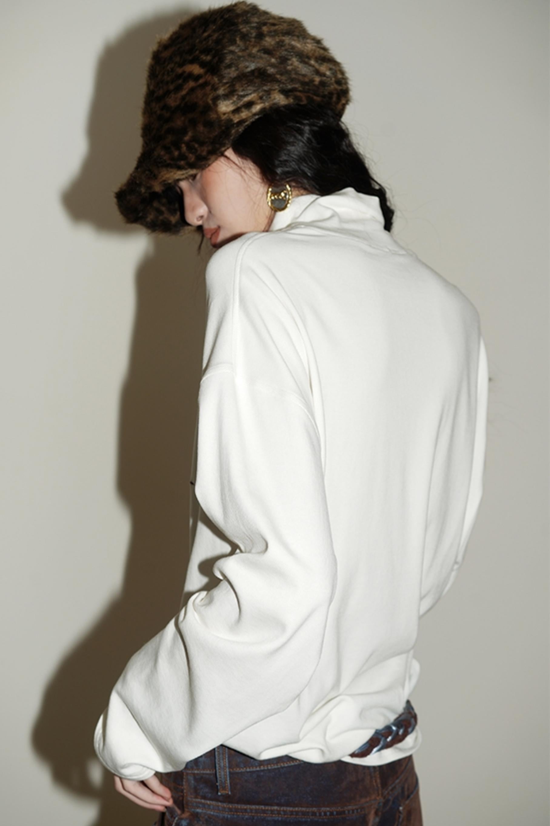 Casual Puppy Design Crewneck Top