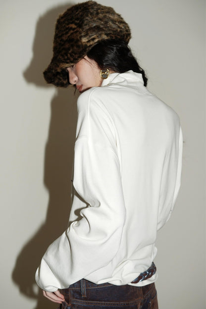 Casual Puppy Design Crewneck Top