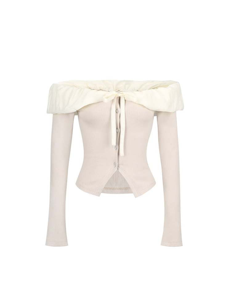 Lace Off Shoulder Knit Tops & Tutu Mini Skirts【s0000007365】