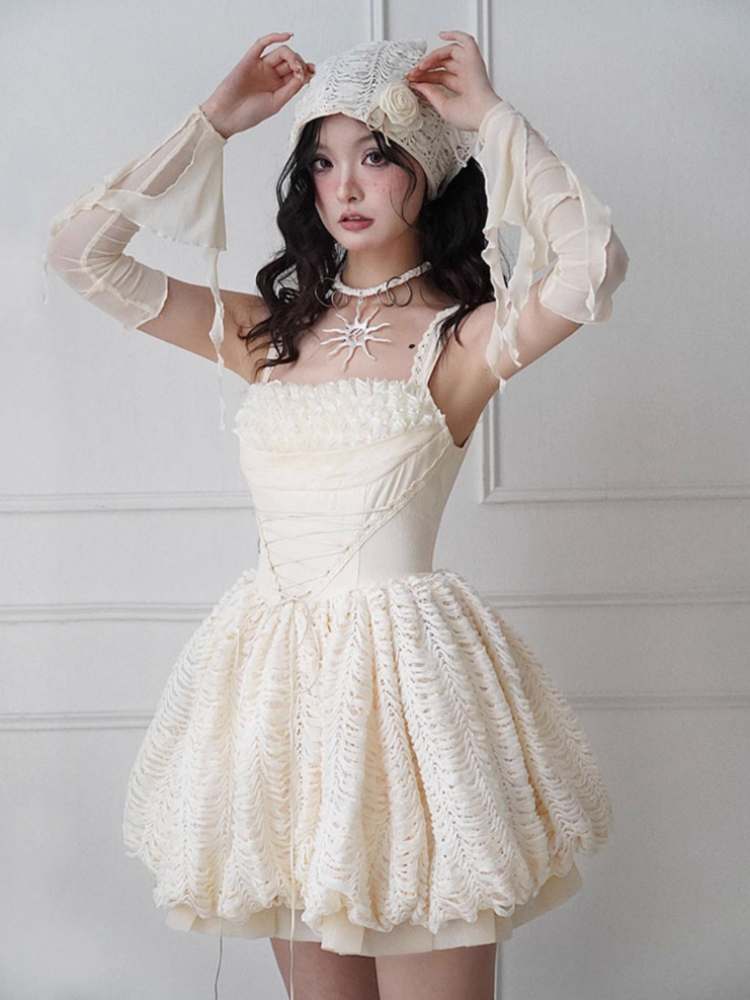 Niche Strap Princess Puff Dress【s0000008139】